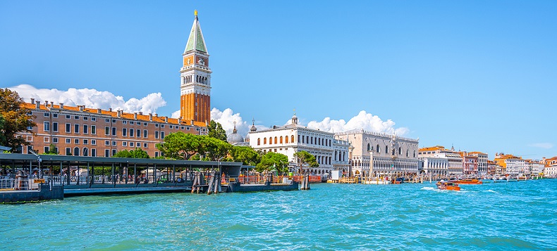 Venedig historisches Zentrum am Wasser - Sehenswrdigkeiten rund um den Markusplatz